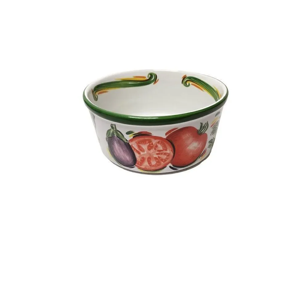 Minestrone Ceramic Vegetable Themed Salad Bowl